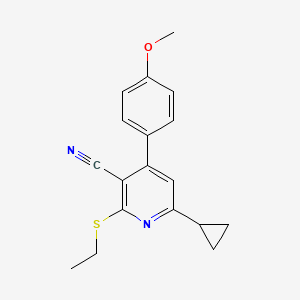 6-Cyclopropyl-2-(ethylsulfanyl)-4-(4-methoxyphenyl)pyridine-3-carbonitrile