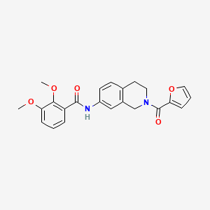 molecular formula C23H22N2O5 B2413022 N-(2-(furan-2-carbonyl)-1,2,3,4-tetrahydroisoquinolin-7-yl)-2,3-dimethoxybenzamide CAS No. 955665-48-2