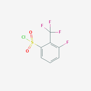 molecular formula C7H3ClF4O2S B2413024 3-Fluoro-2-(trifluoromethyl)benzene-1-sulfonyl chloride CAS No. 1214372-88-9