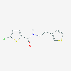 molecular formula C11H10ClNOS2 B2413026 5-chloro-N-(2-(thiophen-3-yl)ethyl)thiophene-2-carboxamide CAS No. 1251624-56-2