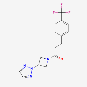 molecular formula C15H15F3N4O B2413027 1-(3-(2H-1,2,3-三唑-2-基)氮杂环丁-1-基)-3-(4-(三氟甲基)苯基)丙-1-酮 CAS No. 2195953-61-6