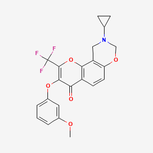 9-cyclopropyl-3-(3-methoxyphenoxy)-2-(trifluoromethyl)-9,10-dihydrochromeno[8,7-e][1,3]oxazin-4(8H)-one