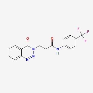 molecular formula C17H13F3N4O2 B2413031 3-(4-oxo-1,2,3-benzotriazin-3-yl)-N-[4-(trifluoromethyl)phenyl]propanamide CAS No. 880810-66-2