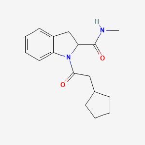 molecular formula C17H22N2O2 B2413032 1-(2-cyclopentylacetyl)-N-methylindoline-2-carboxamide CAS No. 1101191-10-9