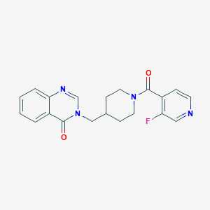 molecular formula C20H19FN4O2 B2413038 3-[[1-(3-Fluoropyridine-4-carbonyl)piperidin-4-yl]methyl]quinazolin-4-one CAS No. 2380083-90-7