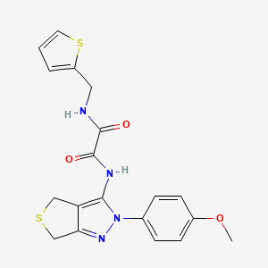 molecular formula C19H18N4O3S2 B2413040 N'-[2-(4-methoxyphenyl)-4,6-dihydrothieno[3,4-c]pyrazol-3-yl]-N-(thiophen-2-ylmethyl)oxamide CAS No. 899741-64-1