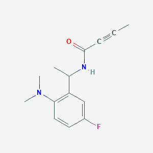 molecular formula C14H17FN2O B2413042 N-[1-[2-(Dimethylamino)-5-fluorophenyl]ethyl]but-2-ynamide CAS No. 2411255-99-5
