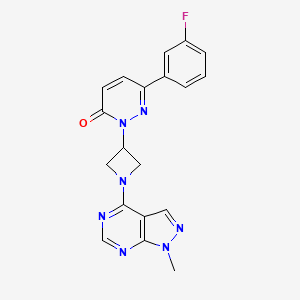 molecular formula C19H16FN7O B2413045 6-(3-Fluorophenyl)-2-[1-(1-methylpyrazolo[3,4-d]pyrimidin-4-yl)azetidin-3-yl]pyridazin-3-one CAS No. 2380194-45-4