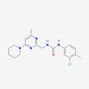 molecular formula C19H24ClN5O B2413050 1-(3-Chloro-4-methylphenyl)-3-((4-methyl-6-(piperidin-1-yl)pyrimidin-2-yl)methyl)urea CAS No. 1797291-85-0