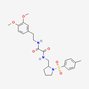 molecular formula C24H31N3O6S B2413052 N1-(3,4-dimethoxyphenethyl)-N2-((1-tosylpyrrolidin-2-yl)methyl)oxalamide CAS No. 887219-33-2