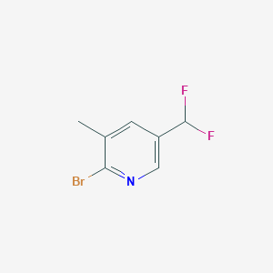 molecular formula C7H6BrF2N B2413054 2-Bromo-5-(difluoromethyl)-3-methylpyridine CAS No. 1806764-00-0