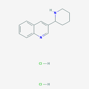molecular formula C14H18Cl2N2 B2413057 3-Piperidin-2-ylquinoline;dihydrochloride CAS No. 2413877-54-8