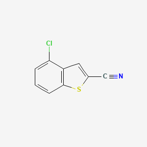 molecular formula C9H4ClNS B2413063 4-Chlorobenzo[b]thiophene-2-carbonitrile CAS No. 1378942-33-6