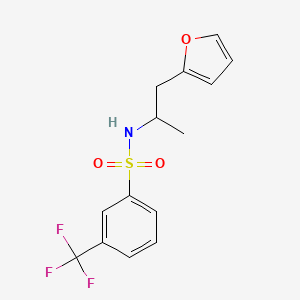 molecular formula C14H14F3NO3S B2413065 N-(1-(furan-2-yl)propan-2-yl)-3-(trifluoromethyl)benzenesulfonamide CAS No. 1235007-76-7