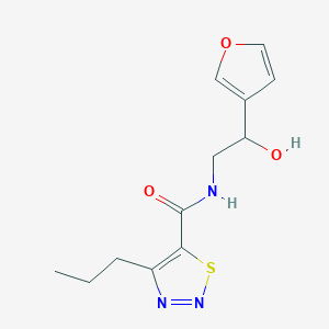 molecular formula C12H15N3O3S B2413075 N-(2-(呋喃-3-基)-2-羟基乙基)-4-丙基-1,2,3-噻二唑-5-甲酰胺 CAS No. 1396856-93-1