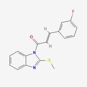 (E)-3-(3-fluorophenyl)-1-(2-(methylthio)-1H-benzo[d]imidazol-1-yl)prop-2-en-1-one