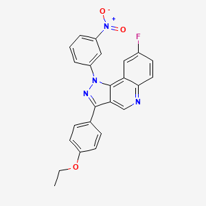 molecular formula C24H17FN4O3 B2413092 3-(4-ethoxyphenyl)-8-fluoro-1-(3-nitrophenyl)-1H-pyrazolo[4,3-c]quinoline CAS No. 901030-74-8