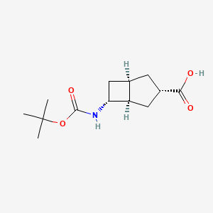 molecular formula C13H21NO4 B2413094 (1R,3S,5R,6R)-6-[(2-Methylpropan-2-yl)oxycarbonylamino]bicyclo[3.2.0]heptane-3-carboxylic acid CAS No. 2219375-01-4