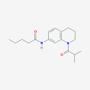 molecular formula C18H26N2O2 B2413096 N-(1-isobutyryl-1,2,3,4-tetrahydroquinolin-7-yl)pentanamide CAS No. 955607-69-9