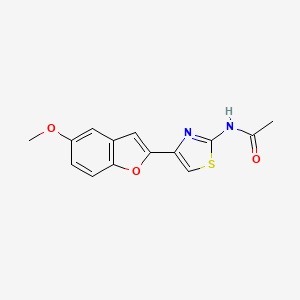 molecular formula C14H12N2O3S B2413100 N-(4-(5-methoxybenzofuran-2-yl)thiazol-2-yl)acetamide CAS No. 922078-85-1