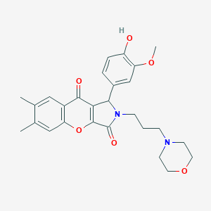 molecular formula C27H30N2O6 B241311 1-(4-Hydroxy-3-methoxyphenyl)-6,7-dimethyl-2-[3-(4-morpholinyl)propyl]-1,2-dihydrochromeno[2,3-c]pyrrole-3,9-dione 