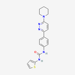 molecular formula C20H21N5OS B2413110 1-(4-(6-(Piperidin-1-yl)pyridazin-3-yl)phenyl)-3-(thiophen-2-yl)urea CAS No. 1049217-99-3