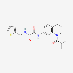 molecular formula C20H23N3O3S B2413116 N1-(1-isobutyryl-1,2,3,4-tetrahydroquinolin-7-yl)-N2-(thiophen-2-ylmethyl)oxalamide CAS No. 941940-08-5