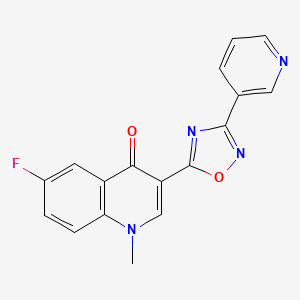 molecular formula C17H11FN4O2 B2413117 6-fluoro-1-methyl-3-(3-(pyridin-3-yl)-1,2,4-oxadiazol-5-yl)quinolin-4(1H)-one CAS No. 1207024-75-6