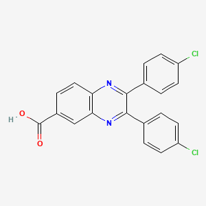 molecular formula C21H12Cl2N2O2 B2413118 2,3-双(4-氯苯基)喹喔啉-6-羧酸 CAS No. 90833-53-7