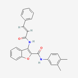 molecular formula C26H22N2O3 B2413120 3-肉桂酰胺基-N-(3,4-二甲苯基)苯并呋喃-2-甲酰胺 CAS No. 888459-74-3
