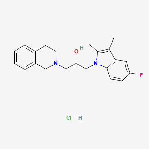 molecular formula C22H26ClFN2O B2413123 1-(3,4-dihydroisoquinolin-2(1H)-yl)-3-(5-fluoro-2,3-dimethyl-1H-indol-1-yl)propan-2-ol hydrochloride CAS No. 1184988-85-9
