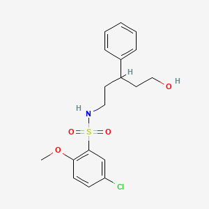 5-chloro-N-(5-hydroxy-3-phenylpentyl)-2-methoxybenzenesulfonamide