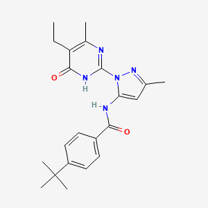 4-(tert-butyl)-N-(1-(5-ethyl-4-methyl-6-oxo-1,6-dihydropyrimidin-2-yl)-3-methyl-1H-pyrazol-5-yl)benzamide