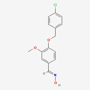 molecular formula C15H14ClNO3 B2413136 4-[(4-Chlorobenzyl)oxy]-3-methoxybenzaldehyde oxime CAS No. 340223-70-3