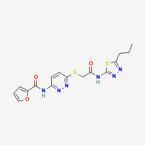 N-(6-((2-oxo-2-((5-propyl-1,3,4-thiadiazol-2-yl)amino)ethyl)thio)pyridazin-3-yl)furan-2-carboxamide