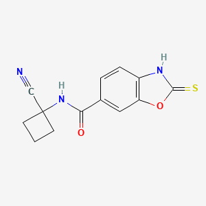 molecular formula C13H11N3O2S B2413143 N-(1-cyanocyclobutyl)-2-sulfanyl-1,3-benzoxazole-6-carboxamide CAS No. 1808813-74-2