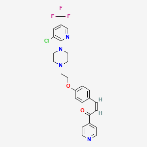 3-[4-(2-{4-[3-Chloro-5-(trifluoromethyl)-2-pyridinyl]piperazino}ethoxy)phenyl]-1-(4-pyridinyl)-2-propen-1-one