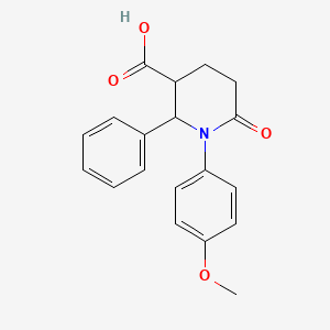 molecular formula C19H19NO4 B2413149 1-(4-甲氧基苯基)-6-氧代-2-苯基哌啶-3-羧酸 CAS No. 477890-32-7