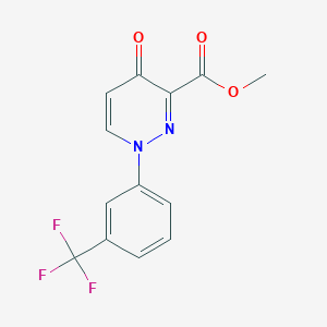 molecular formula C13H9F3N2O3 B2413151 Methyl 4-oxo-1-[3-(trifluoromethyl)phenyl]-1,4-dihydro-3-pyridazinecarboxylate CAS No. 478063-65-9