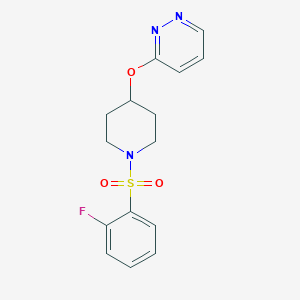 3-((1-((2-Fluorophenyl)sulfonyl)piperidin-4-yl)oxy)pyridazine