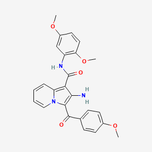 molecular formula C25H23N3O5 B2413154 2-amino-N-(2,5-dimethoxyphenyl)-3-(4-methoxybenzoyl)indolizine-1-carboxamide CAS No. 903280-91-1