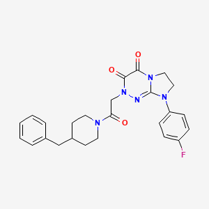 molecular formula C25H26FN5O3 B2413155 2-(2-(4-benzylpiperidin-1-yl)-2-oxoethyl)-8-(4-fluorophenyl)-7,8-dihydroimidazo[2,1-c][1,2,4]triazine-3,4(2H,6H)-dione CAS No. 942012-06-8