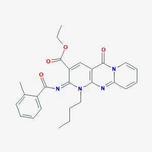 B2413162 (Z)-ethyl 1-butyl-2-((2-methylbenzoyl)imino)-5-oxo-2,5-dihydro-1H-dipyrido[1,2-a:2',3'-d]pyrimidine-3-carboxylate CAS No. 534567-51-6