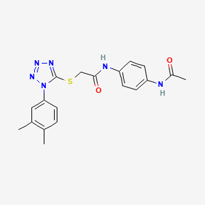 N-(4-acetamidophenyl)-2-[1-(3,4-dimethylphenyl)tetrazol-5-yl]sulfanylacetamide