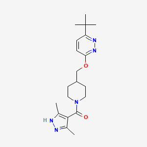 B2413173 [4-[(6-Tert-butylpyridazin-3-yl)oxymethyl]piperidin-1-yl]-(3,5-dimethyl-1H-pyrazol-4-yl)methanone CAS No. 2308063-36-5
