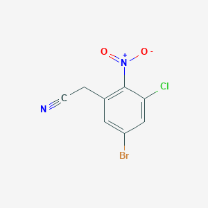 molecular formula C8H4BrClN2O2 B2413175 2-(5-Bromo-3-chloro-2-nitrophenyl)acetonitrile CAS No. 1260857-01-9
