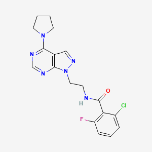 2-chloro-6-fluoro-N-(2-(4-(pyrrolidin-1-yl)-1H-pyrazolo[3,4-d]pyrimidin-1-yl)ethyl)benzamide