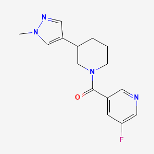 molecular formula C15H17FN4O B2413192 (5-Fluoropyridin-3-yl)-[3-(1-methylpyrazol-4-yl)piperidin-1-yl]methanone CAS No. 2320221-76-7