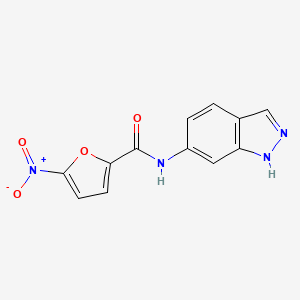 molecular formula C12H8N4O4 B2413199 N-(1H-吲唑-6-基)-5-硝基呋喃-2-甲酰胺 CAS No. 1219906-42-9