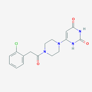 molecular formula C16H17ClN4O3 B2413200 6-[4-[2-(2-Chlorophenyl)acetyl]piperazin-1-yl]-1H-pyrimidine-2,4-dione CAS No. 2379988-90-4